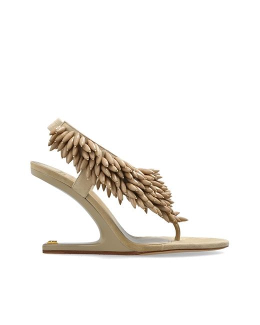 Balmain Green Wedge Sandals