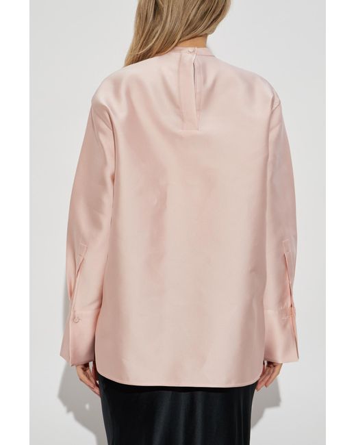 Jil Sander Pink Top With A Silk Finish