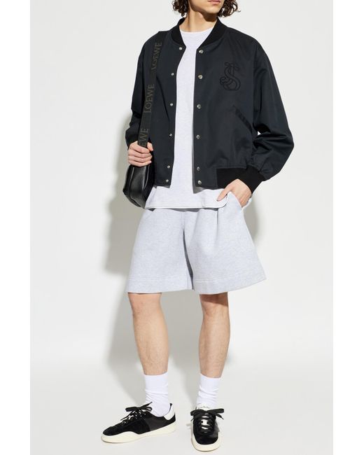 Jil Sander Blue 'Bomber' Jacket With Logo for men