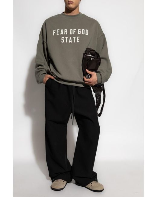 Fear Of God Gray Sweatshirt With Embroidered Logo for men