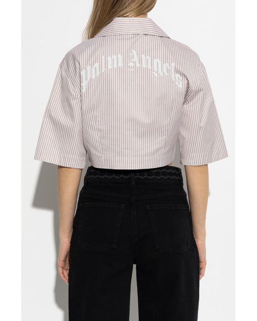 Palm Angels White Shirt With Striped Pattern
