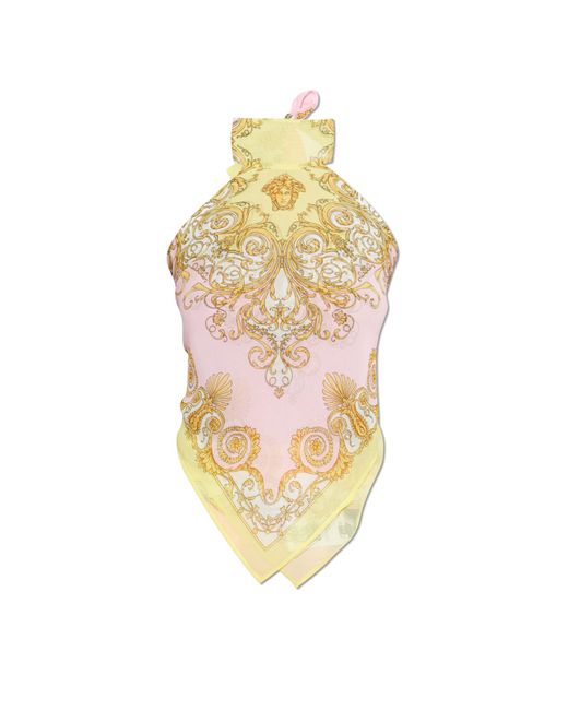 Versace Metallic Backless Top