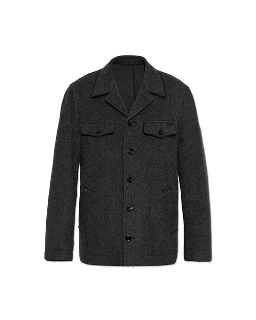 Dolce & Gabbana Black Wool Jacket for men