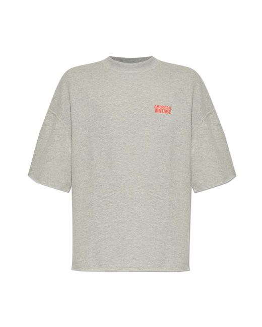 American Vintage White Sweatshirt With Logo for men