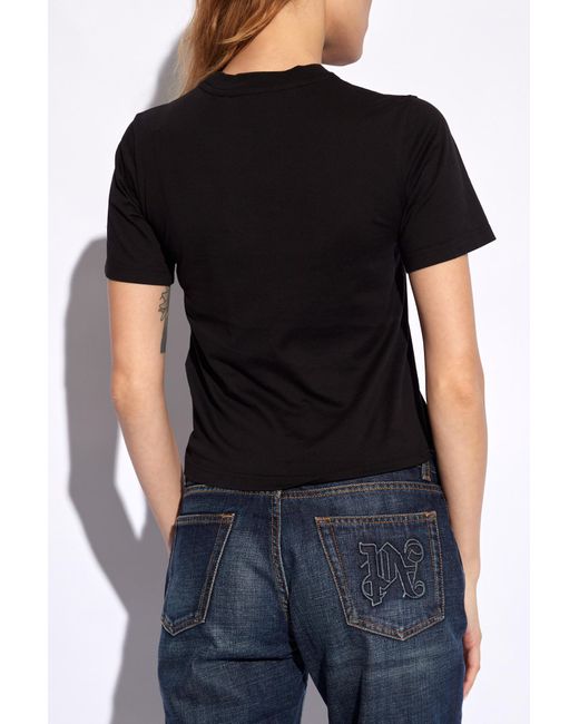 Palm Angels Black T-shirt With Logo,