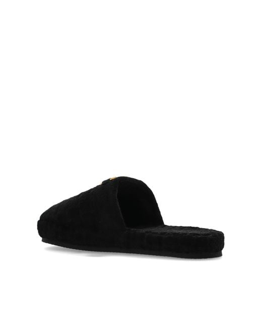 Versace Black Slippers With Logo for men