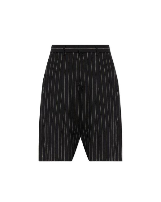 R13 Black Shorts With A Striped Pattern
