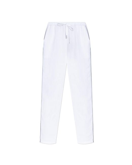 Dolce & Gabbana White Loose-Fit Linen Trousers for men