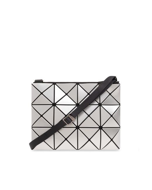 Bao Bao Issey Miyake White Shoulder Bag With Geometrical Pattern,