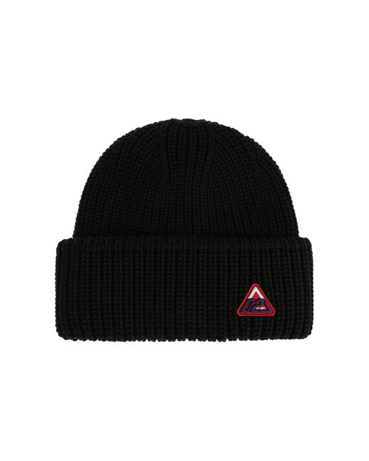 DSquared² Black Wool Beanie With Sewn-On Logo for men