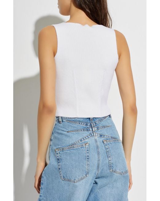 Alaïa White Sleeveless Top