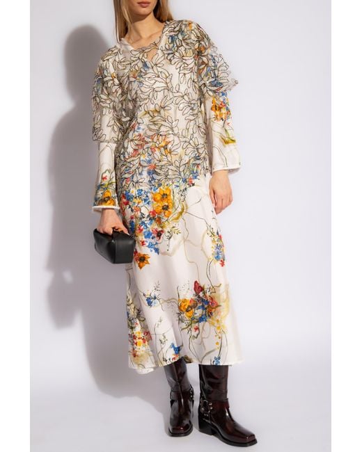 Munthe White 'malaysia' Silk Dress,