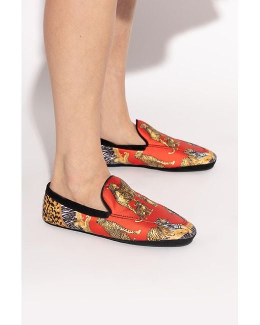 Versace Red Shoes With Print for men