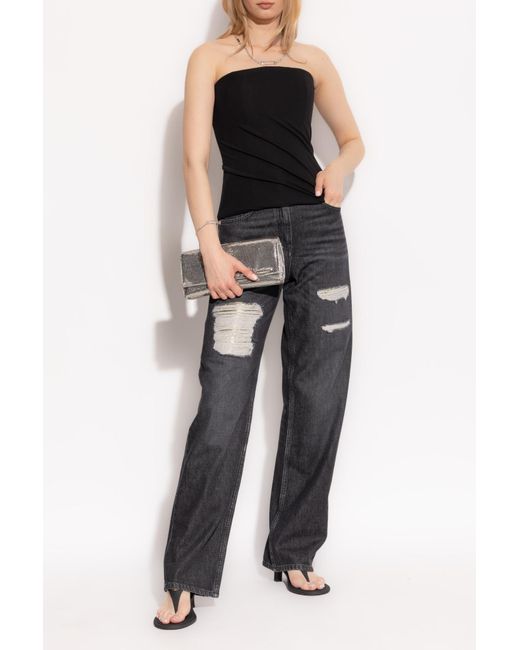 Versace Black Top With Bare Shoulders