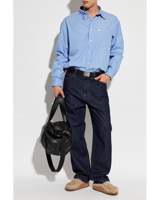 Carhartt Blue Aaron Trousers for men