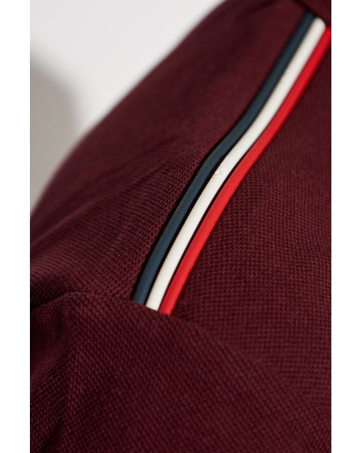Moncler Red Polo With Logo Patch for men