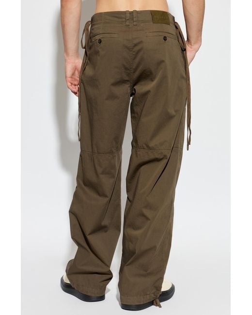McQueen Green Drawstring Pants for men