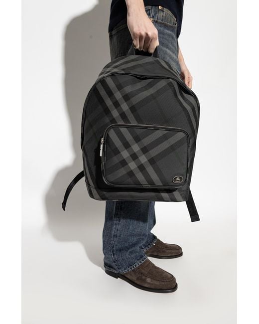 Burberry Black "Grid" Backpack for men