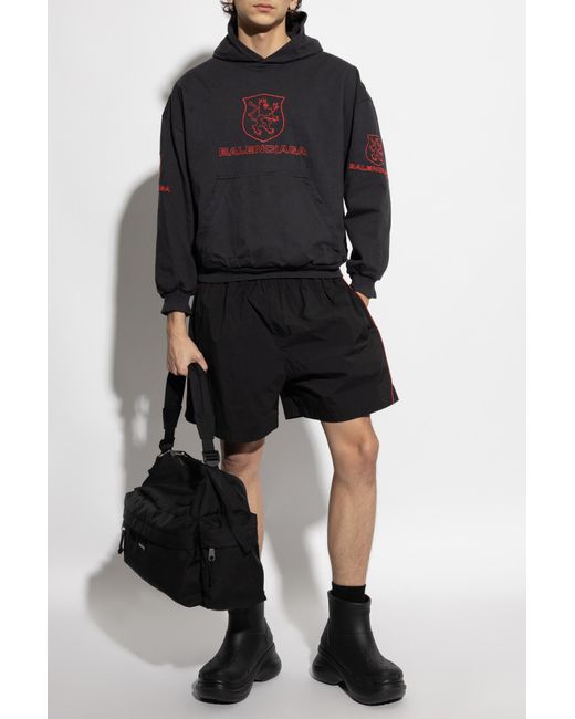 Balenciaga Black Sweatshirt With Crumpled Effect for men