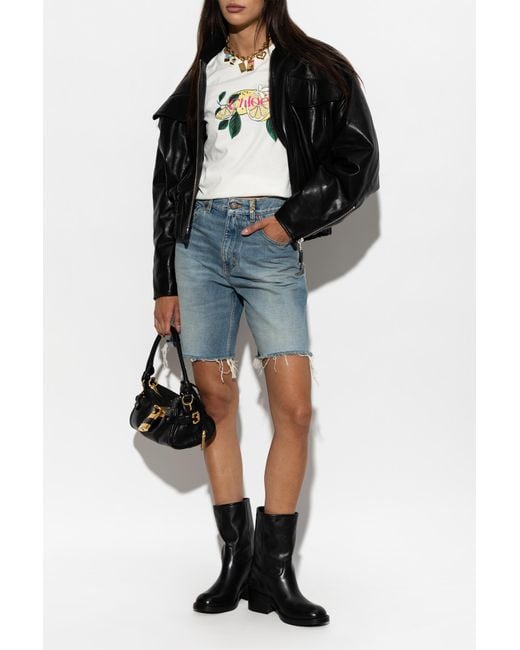Chloé White T-Shirt With A Colorful Print