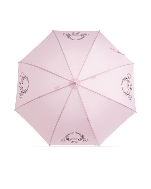 Moschino Pink Parasol With Logo