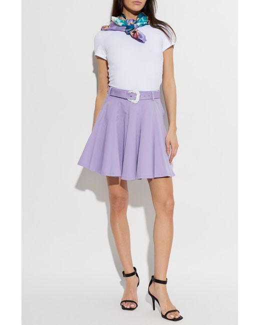 Versace Jeans Couture Purple Short Skirt With Belt