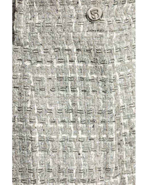 Dolce & Gabbana White Tweed Shorts With Lurex Thread