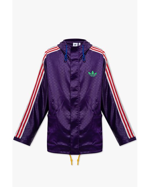 Adidas Originals Purple Jacket With Logo for men