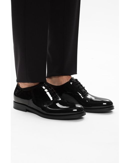 Giorgio Armani Leather Shoes in Black for Men - Lyst