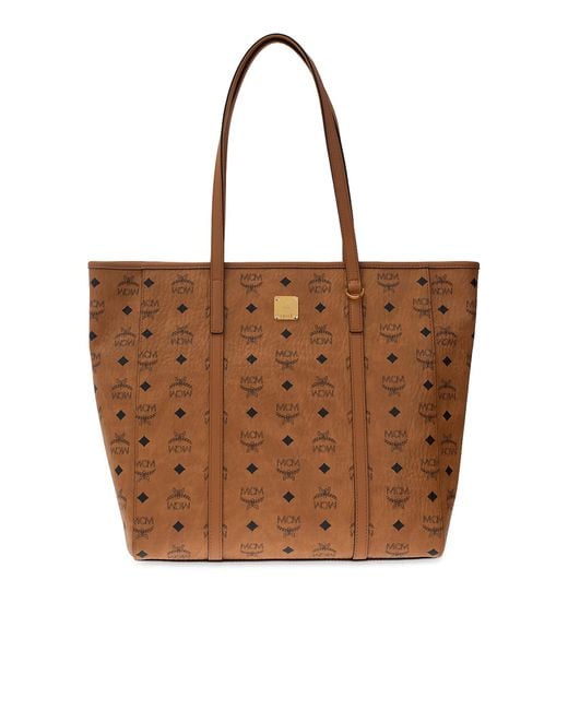 MCM Brown Patterned Shopper Bag