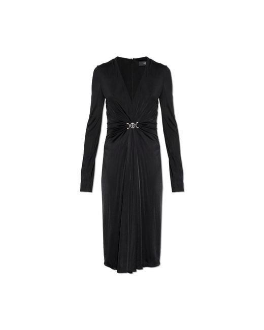 Versace Black Dress With Decorative Draping