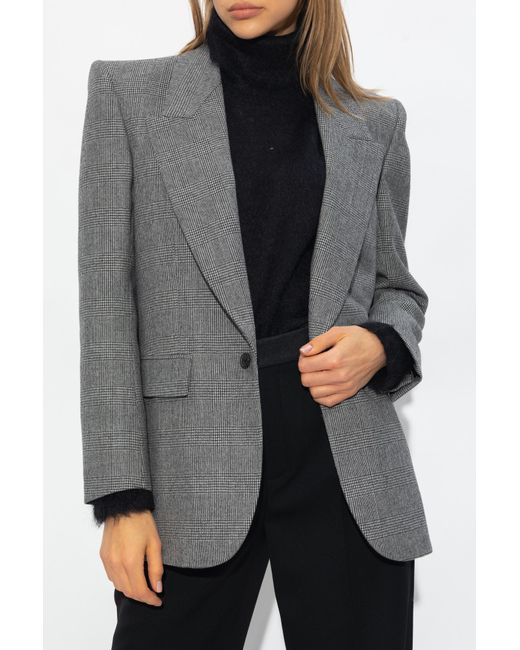 Saint Laurent Gray Prince Wool Blend Jacket