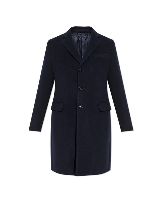 Giorgio Armani Blue Wool Coat for men