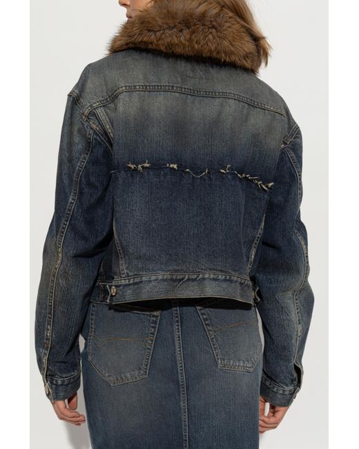Balenciaga Blue Denim Jacket With Vintage Effect