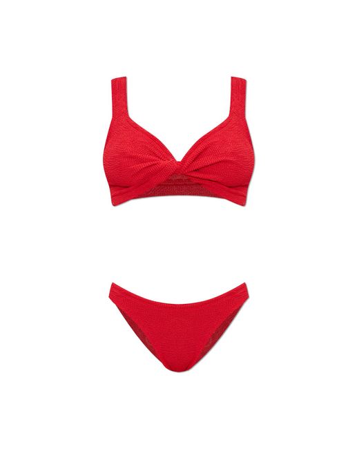 Hunza G Red Two-Piece Swimsuit "Coverage Juno"