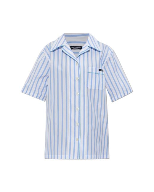 Dolce & Gabbana Blue Striped Pattern Shirt