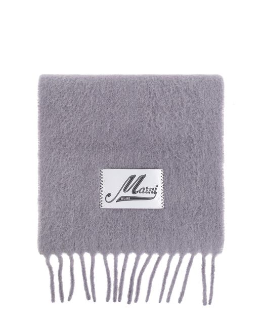 Marni Gray Scarf With Fringes