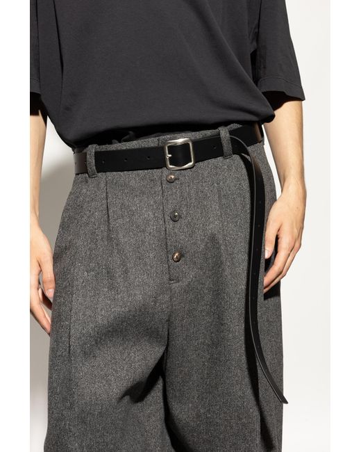Jil Sander Black Leather Belt for men