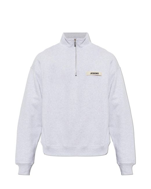 Jacquemus White Sweatshirt With A Stand-Up Collar for men
