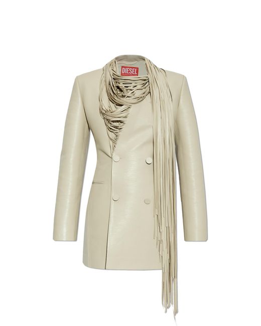 DIESEL White Blazer G-Shank Made Of Faux Leather