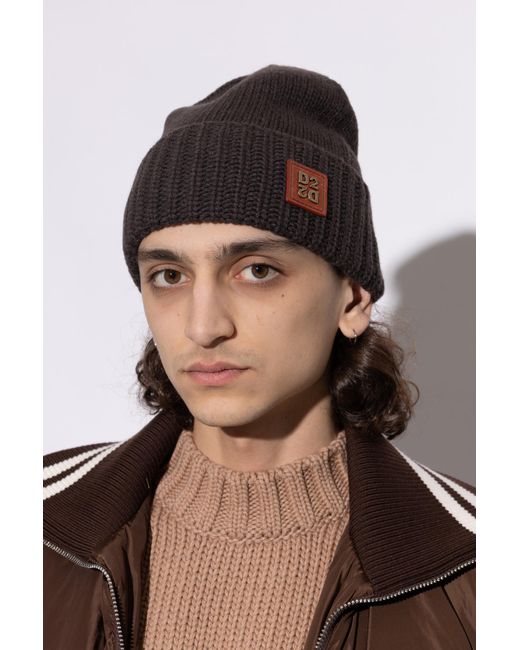 DSquared² Black Cap With Logo Patch for men