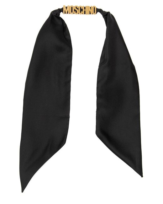 Moschino Black Silk Scarf
