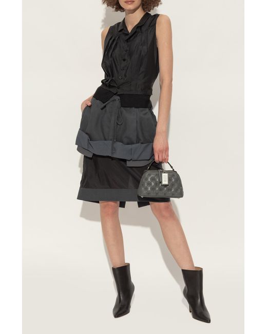 MM6 by Maison Martin Margiela Black Leather Ankle Boots With Heels