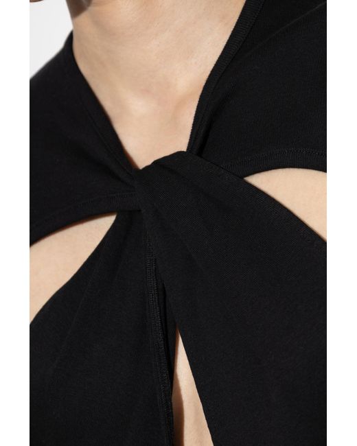 Coperni Black T-Shirt With Decorative Cut-Outs