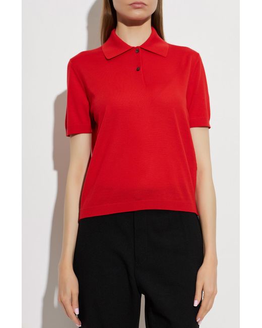 Jil Sander Red Wool Polo