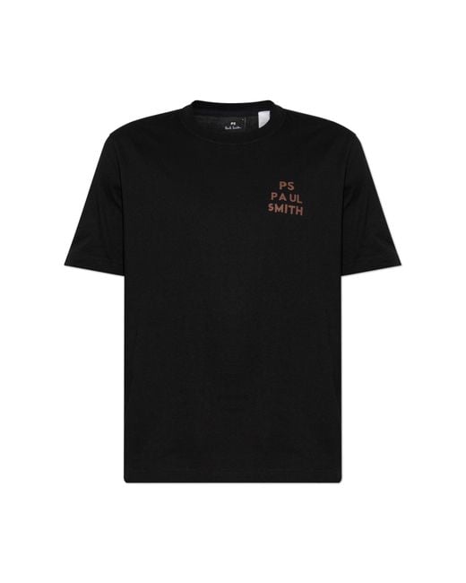 Paul Smith Black T-Shirt With Print for men