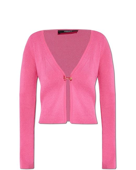 Versace Pink Cardigan With Safety Pin Fastening