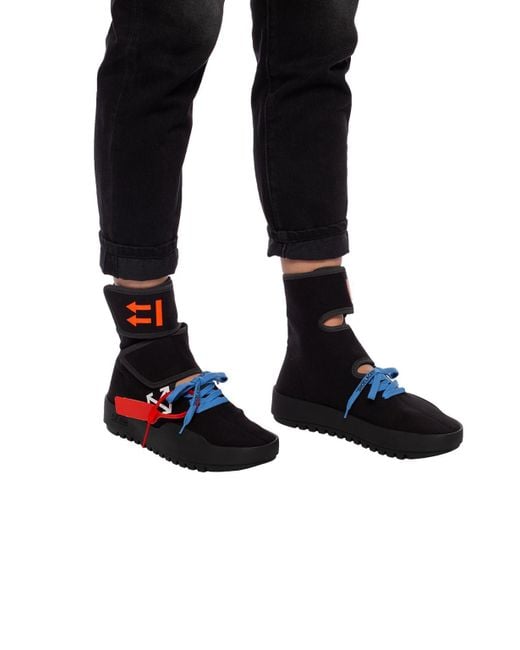 Off-White c/o Virgil Abloh 'moto Wrap' Sock Sneakers in Black for Men | Lyst