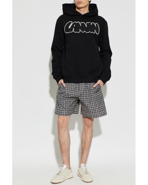 Lanvin Gray Patterned Shorts for men