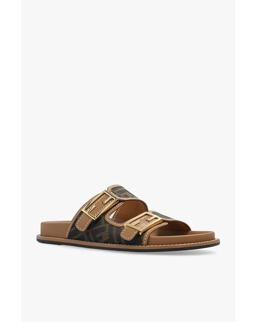 Fendi Brown 'Feel' Slides
